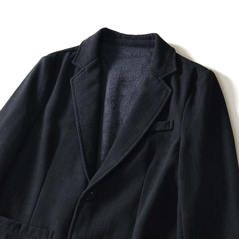 Ramie Retro Fleece Suit Jacket