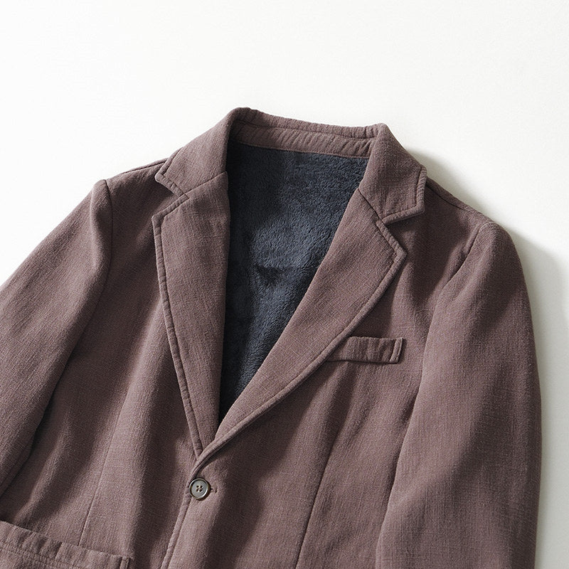 Ramie Retro Fleece Suit Jacket