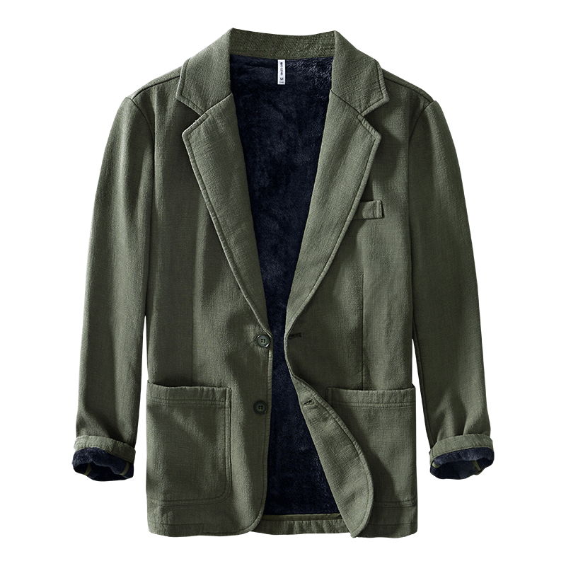 Ramie Retro Fleece Suit Jacket