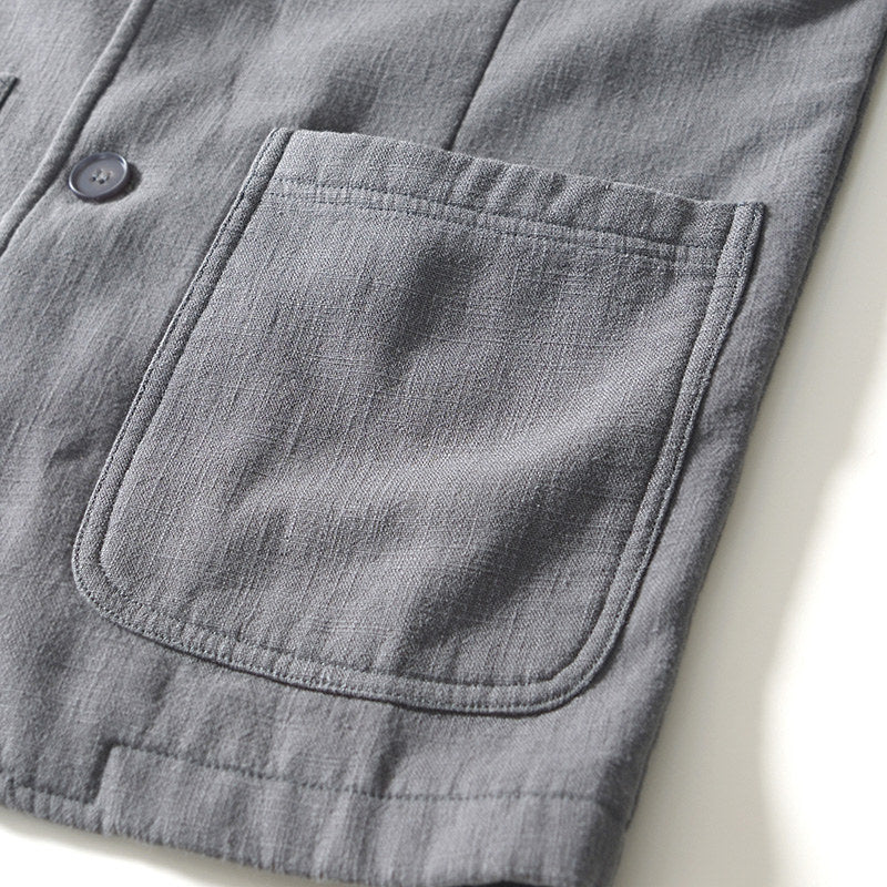 Ramie Retro Fleece Suit Jacket