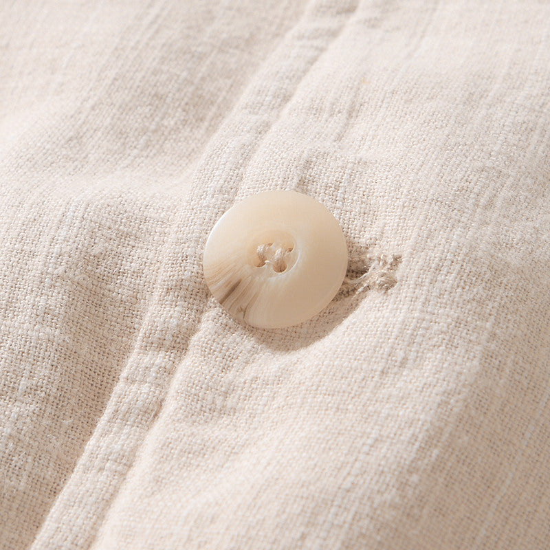 Ramie Vintage Striped Casual Jacket