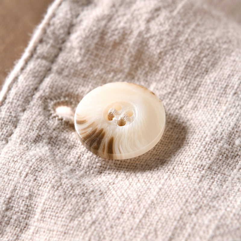 Ramie Retro Solid Color Casual Jacket