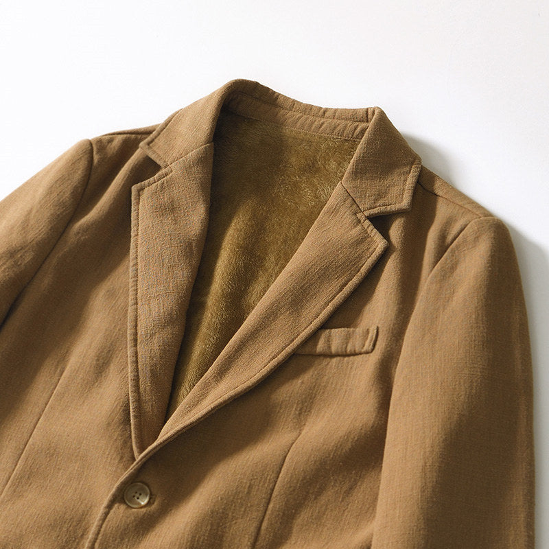 Ramie Retro Fleece Suit Jacket