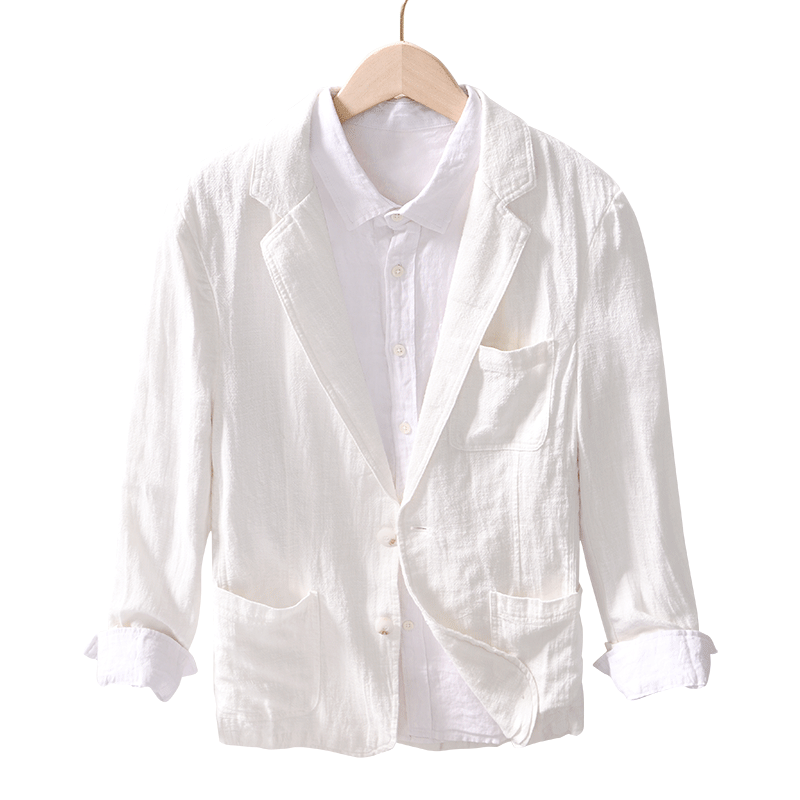 Ramie Retro Solid Color Casual Jacket