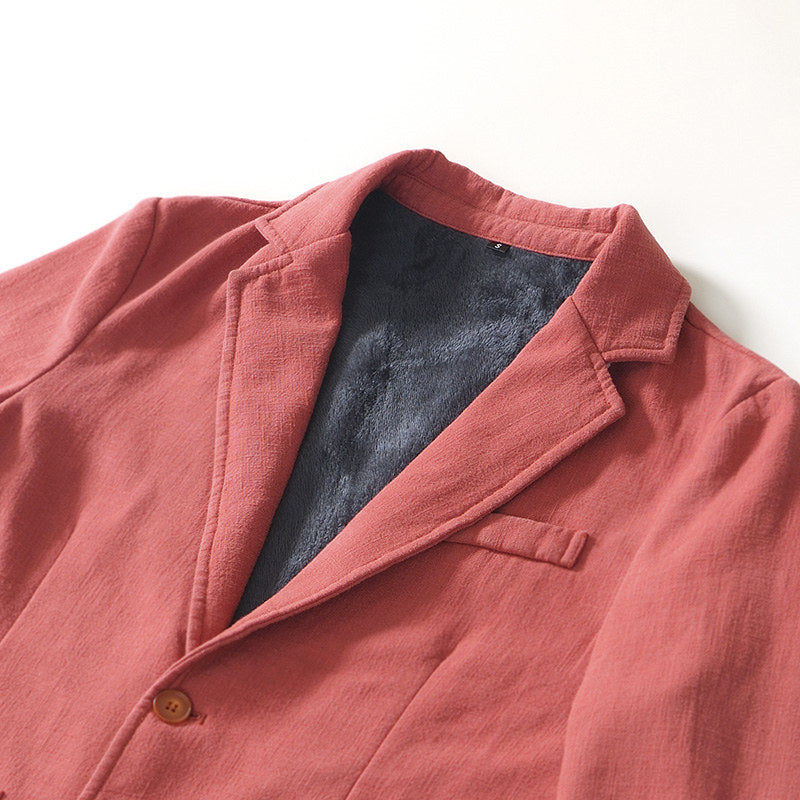 Ramie Retro Fleece Suit Jacket