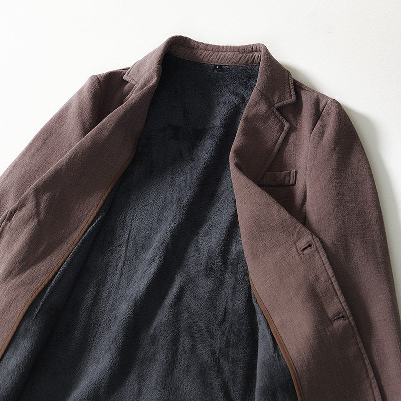 Ramie Retro Fleece Suit Jacket