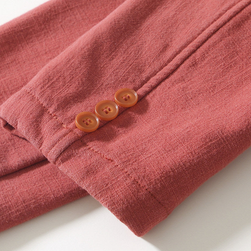 Ramie Retro Fleece Suit Jacket