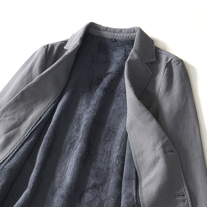 Ramie Retro Fleece Suit Jacket