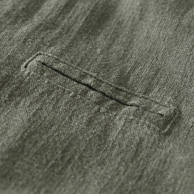 Ramie Vintage Casual Baseball Jacket