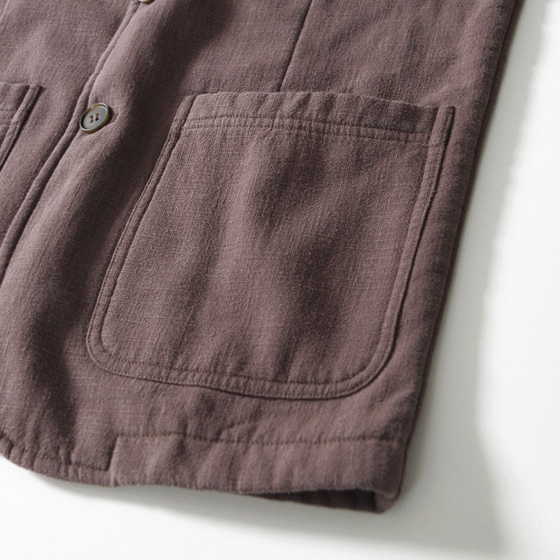 Ramie Retro Fleece Suit Jacket