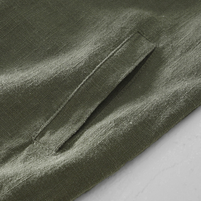 Ramie Vintage Casual Baseball Jacket