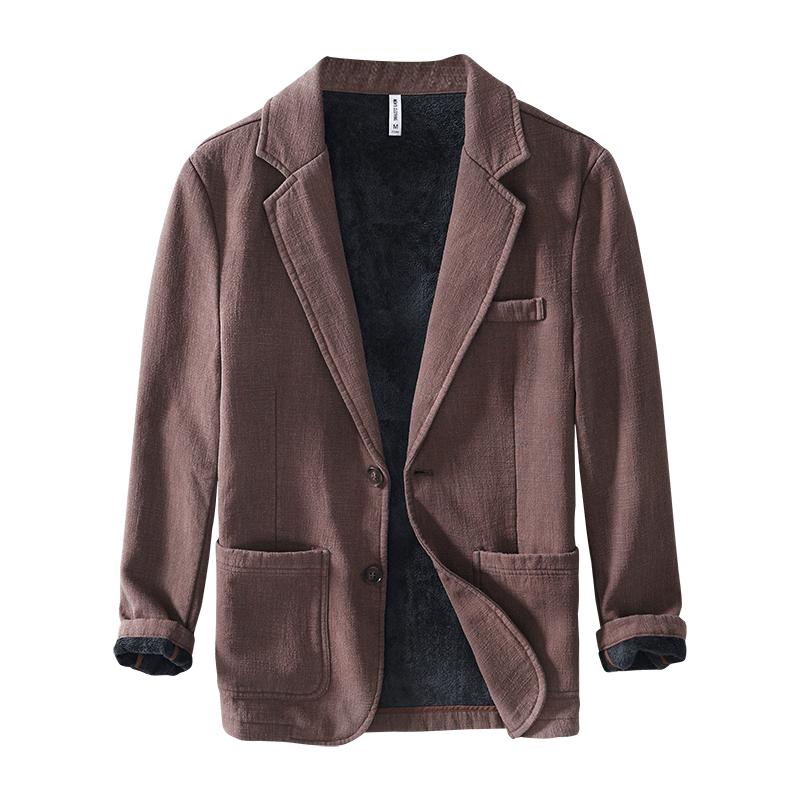 Ramie Retro Fleece Suit Jacket