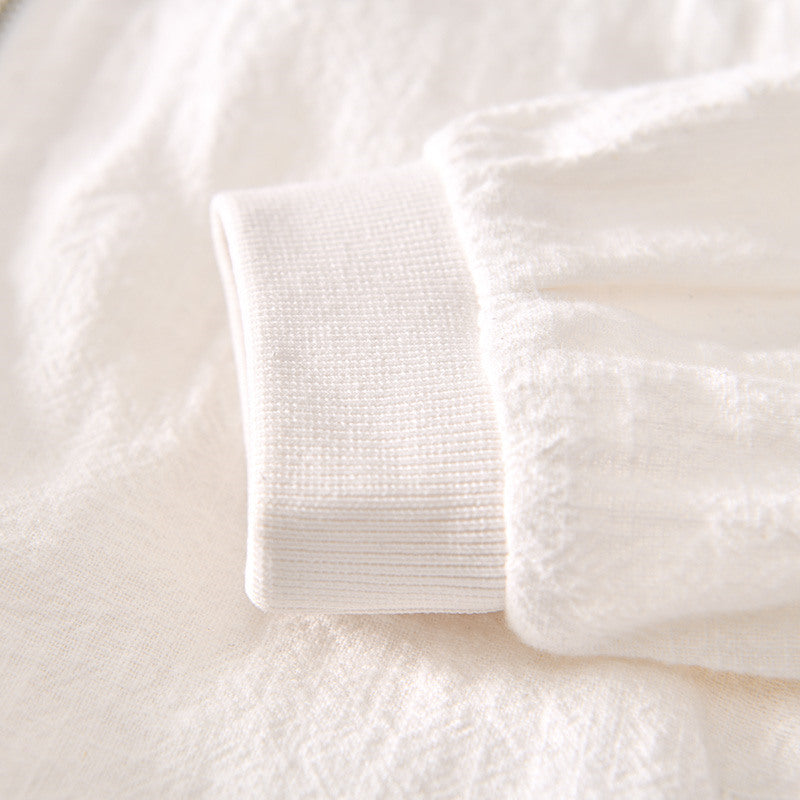 Ramie Vintage Casual Baseball Jacket