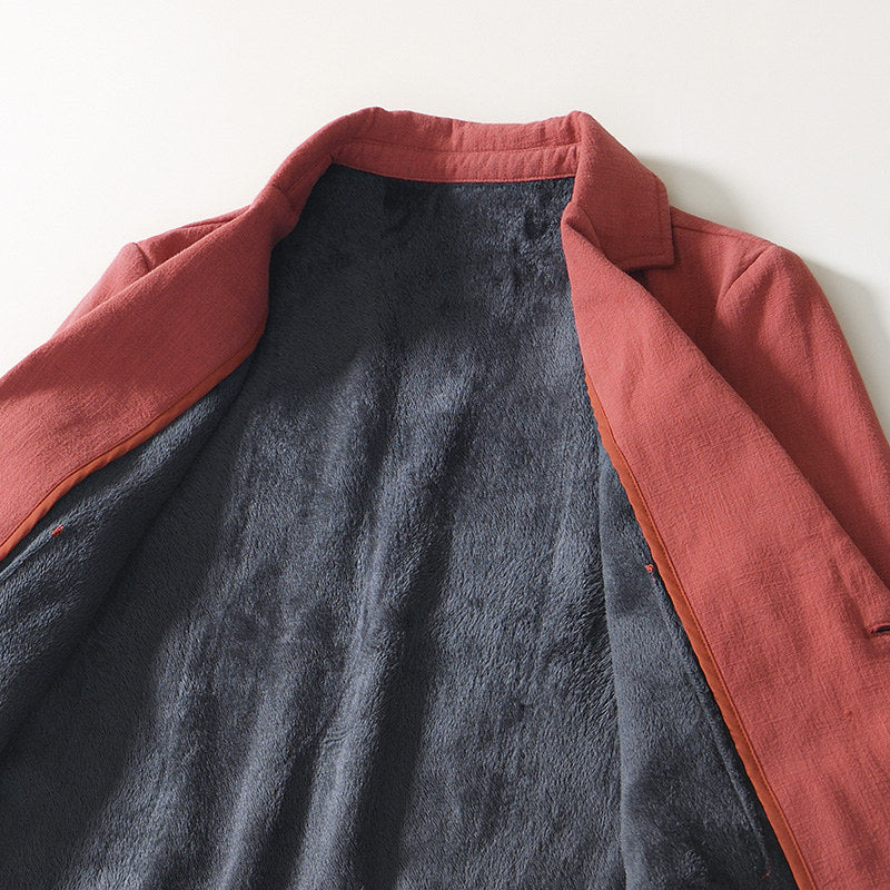 Ramie Retro Fleece Suit Jacket