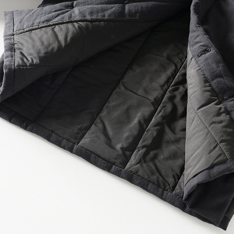 Ramie Vintage Button Hooded Jacket