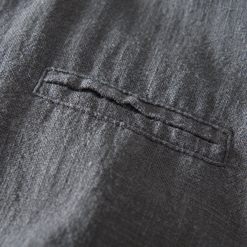 Ramie Vintage Casual Baseball Jacket