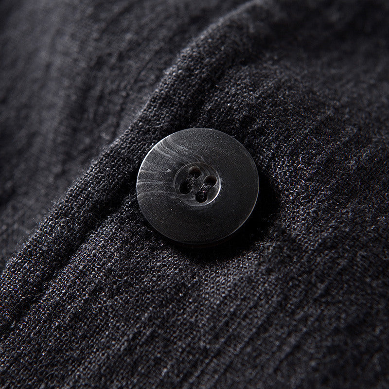 Ramie Retro Solid Color Casual Jacket