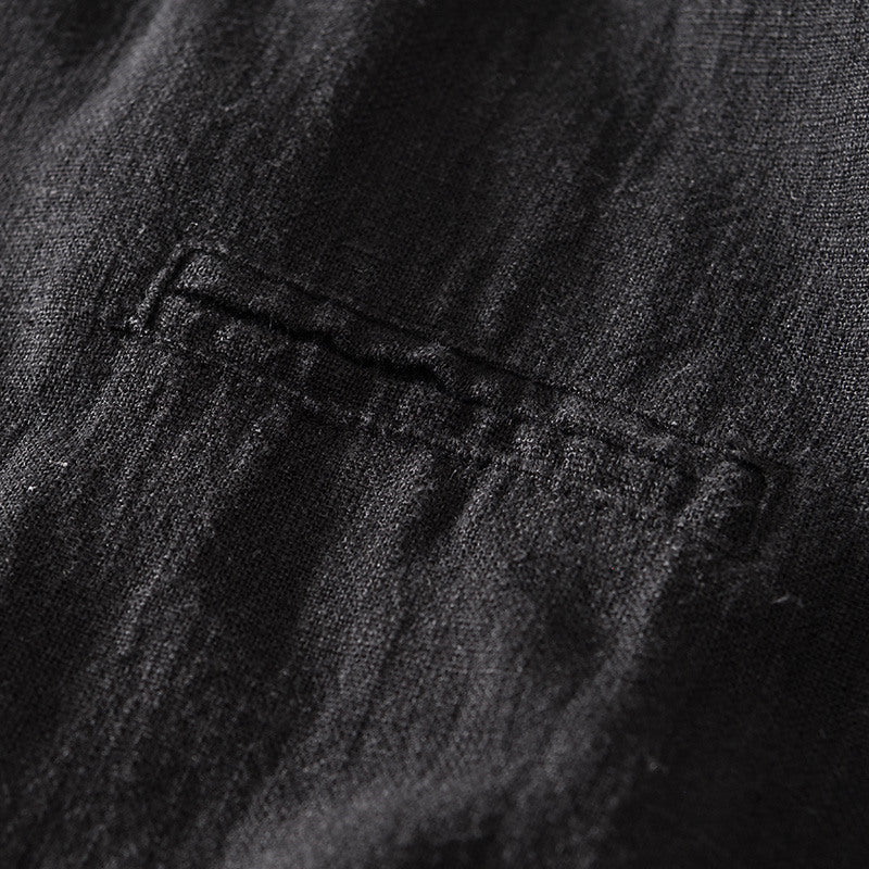 Ramie Vintage Casual Baseball Jacket