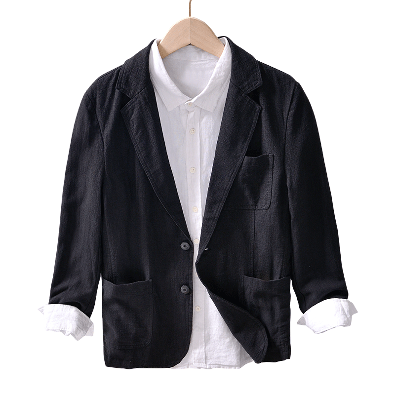 Ramie Retro Solid Color Casual Jacket
