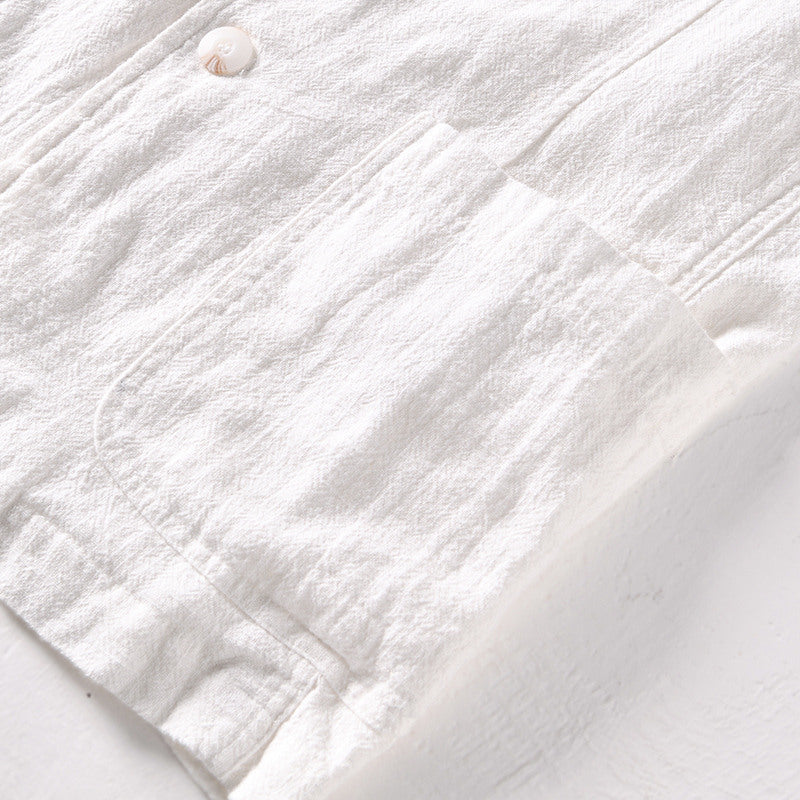 Ramie Retro Solid Color Casual Jacket