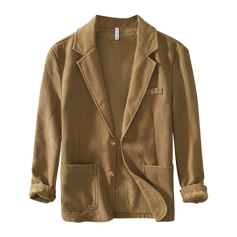 Ramie Retro Fleece Suit Jacket