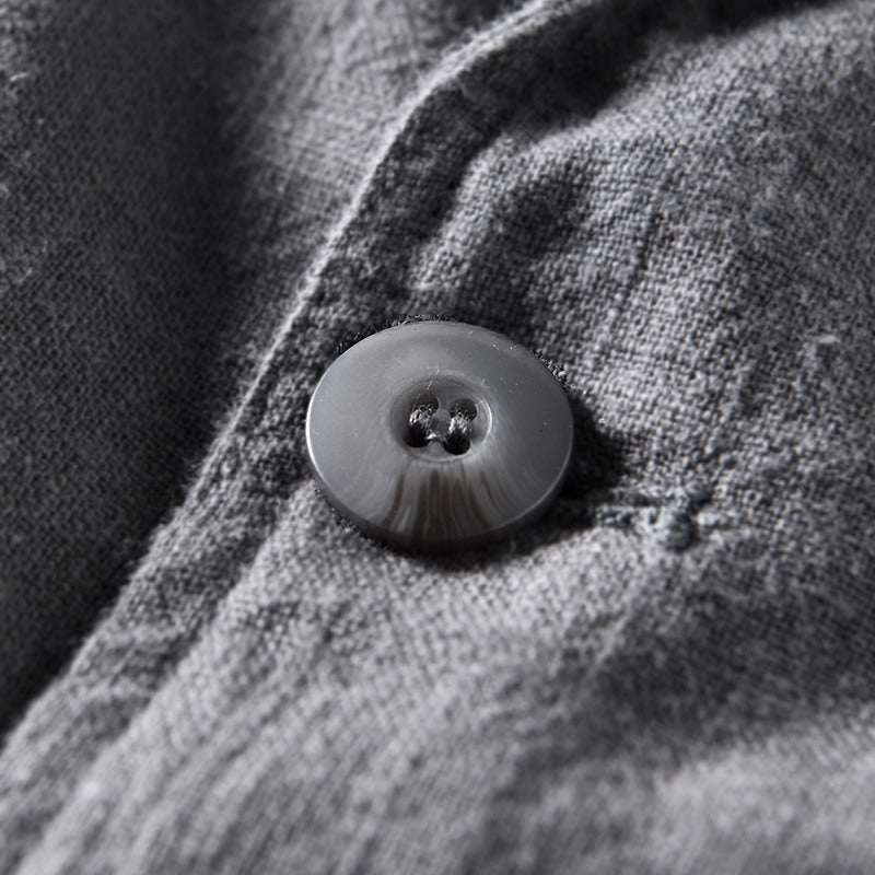 Ramie Retro Solid Color Casual Jacket