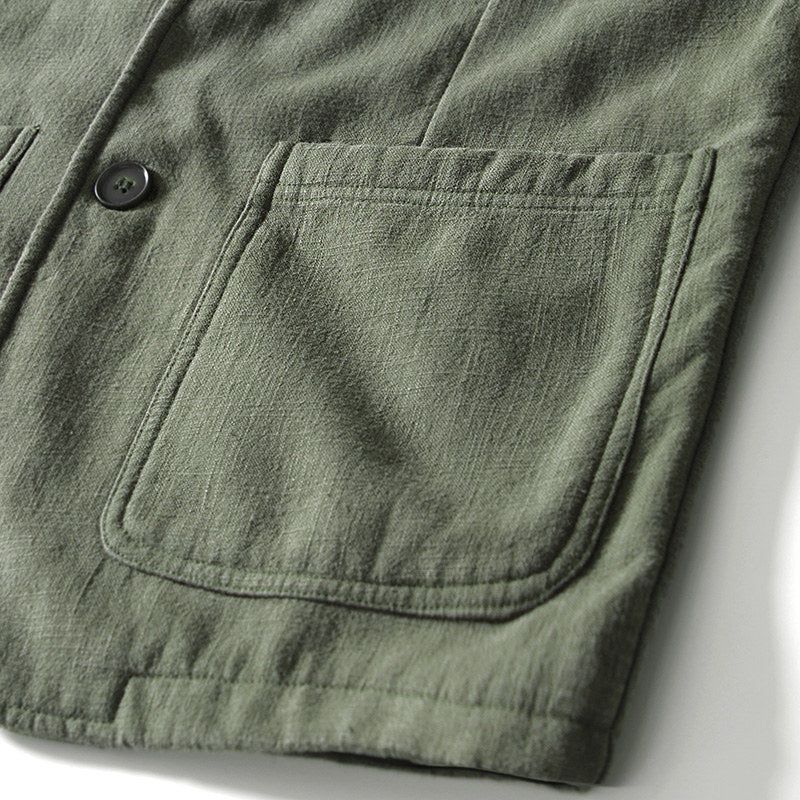 Ramie Retro Fleece Suit Jacket