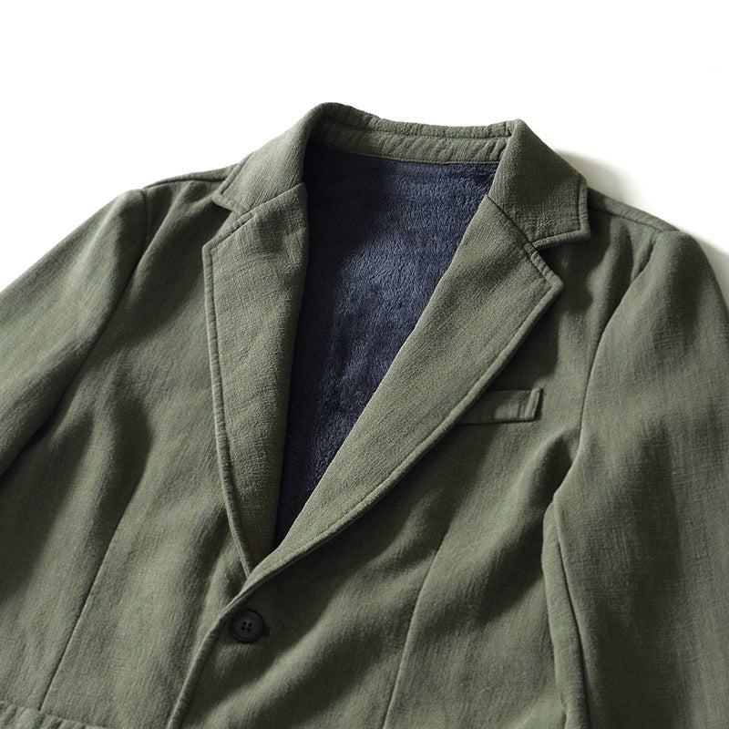 Ramie Retro Fleece Suit Jacket